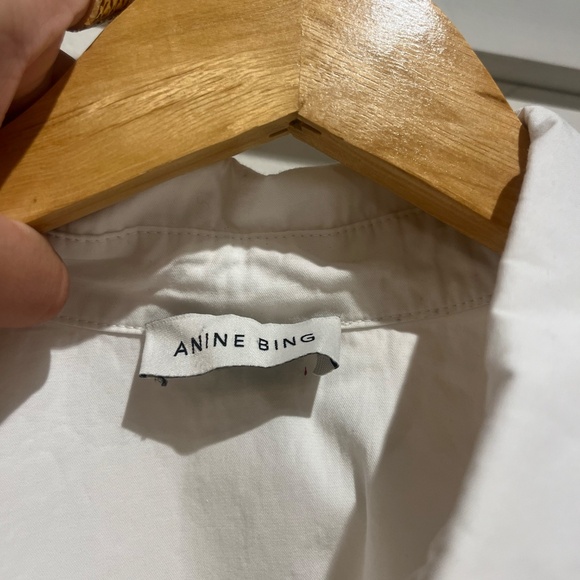 Anine Bing White Crop Button Down Top - Picture 2 of 2